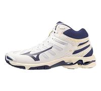 Mizuno Wave Voltage Mid, Zapatillas de Voleibol Unisex Adulto, White/BlueRibbon/MP Gold, 46 EU