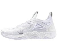 Mizuno Zapato de Voleibol Wave Momentum 3 para Mujer, Blanco-Plateado, 38.5 EU