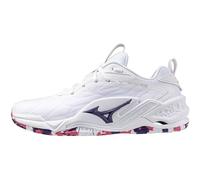 Mizuno - Zapatos de interior para mujer (Wave Stealth Neo, Blanco Púrpura Indigo Camellia Rosa, 43 EU