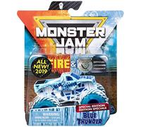MJ 2019 Monster Jam Fire & Ice Blue Thunder, edición especial, escala 1:64