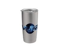 MJ12 UFO Sci-Fi Graphic, diseño retro de nave espacial alienígena Vaso térmico de acero inoxidable de doble pared