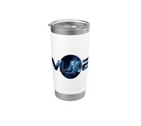 MJ12 UFO Sci-Fi Graphic, diseño retro de nave espacial alienígena Vaso térmico de acero inoxidable de doble pared