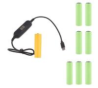 Mjaie Convertidor de alimentación tipo C de repuesto de 1-8 pilas AA para relojes de juguete, ventilador de 5V3A a 1.5V-12V, cable de alimentación AA para batería AA de 1.5V 3V 4.5V 6V 12V LR6 AA