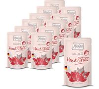 MjAMjAM - Comida húmeda para Gatos - Wellness - Piel y Pelo - Vacuno, Pack de 12 (12 x 125g), sin Cereales