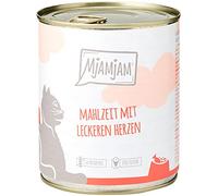 MjAMjAM - comida húmeda premium para gatos - comida con deliciosos corazones, paquete de 6 (6 x 800 g), sin cereales con carne extra