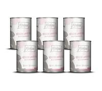 MjAMjAM - comida húmeda premium para gatos - deliciosas gambas sobre jugoso pollo, pack de 6 (6 x 400 g), sin cereales con extra de carne