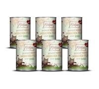 MjAMjAM - Comida húmeda Premium para Gatos - Duet - Filete de Pollo Besos de Ternera, 6 Pack (6x390g), sin Cereales