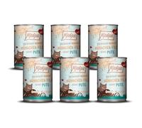 MjAMjAM - Comida húmeda Premium para Gatos - Duett - Filete de Pollo Besos de Pavo, 6 Pack (6x390g), sin Cereales