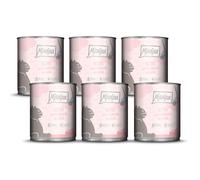 MjAMjAM - comida húmeda premium para gatos - mini pollo jugoso con aceite de salmón, pack de 6 (6 x 800 g), sin cereales con extra de carne