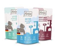 MjAMjAM - comida húmeda premium para gatos - Paquete mixto II 4* caza y conejo, 4* pavo, 4* pato y aves, paquete de 12 (12 x 125 g), sin cereales con carne extra