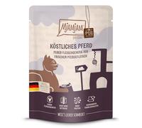 MjAMjAM - Comida húmeda Premium para Gatos - Quetschie - Puro Placer cárnico - Caballo Delicioso Puro, Pack de 1 (1 x 300 g), sin Cereales con Extra de Carne