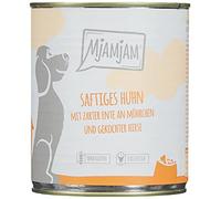 MjAMjAM - comida húmeda premium para perros - Pollo jugoso con pato tierno sobre zanahorias y mijo hervido, pack de 6 (6 x 800 g), natural con extra de carne