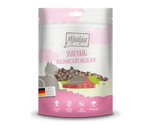 MjAMjAM - snack premium para gatos - bolsa snack - salmón salvaje culinario, pack de 1 (1 x 125 g), natural sin conservantes sintéticos