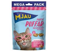 Mjau Partypuffar Aperitivos crujientes para Gatos con Pollo Megapack 180 g - Fórmula sin Cereales, sin azúcar, con cúrcuma
