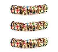 MJDCB 10mm 100 Cuentas Espaciadoras Centelleo Cristal bolitas para Hacer Pulseras Collar de Accesorios de Joyería (Dorado/Multicolor)