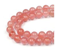 MJDCB 10mm 35 piezas Cuentas de Cristal Rosa Sintéticas Redondas Sueltas Abalorio para Hacer Joyas Pulseras Collares