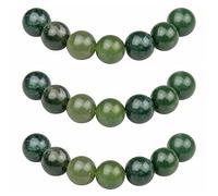 MJDCB 10mm 35 piezas Cuentas de Piedra Ágata Musgosa Verde Redondas Sueltas Piedras Semipreciosas Naturales para Hacer Joyas Pulseras Collares