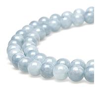 MJDCB 10mm 35 piezas Cuentas de Piedra Aguamarina Redondas Sueltas Piedras Semipreciosas Azul Naturales para Hacer Joyas Pulseras Collares