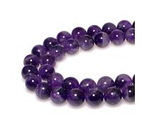 MJDCB 10mm 35 piezas Cuentas de Piedra Amatista Bicolor Redondas Sueltas Piedras Semipreciosas Naturales para Hacer Joyas Pulseras Collares