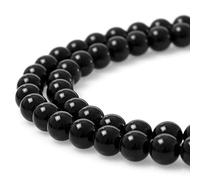 MJDCB 10mm 35 piezas Cuentas de Piedra de Acupuntura Negra Redondas Sueltas Piedras Semipreciosas Naturales para Hacer Joyas Pulseras Collares