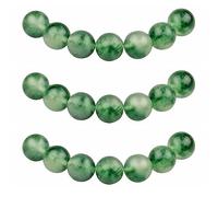 MJDCB 10mm 35 piezas Cuentas de Piedra Jade Musgoso Verde Redondas Sueltas Piedras Semipreciosas para Hacer Joyas Pulseras Collares