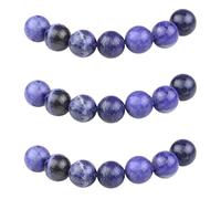 MJDCB 10mm 35 piezas Cuentas de Piedra Sodalita Azul Redondas Sueltas Piedras Semipreciosas Naturales para Hacer Joyas Pulseras Collares