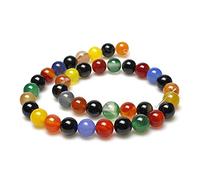 MJDCB 12mm 30 piezas Cuentas de Piedra Ágata Multicolor Redondas Sueltas Piedras Semipreciosas Naturales para Hacer Joyas Pulseras Collares