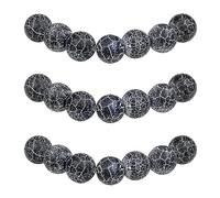 MJDCB 12mm 30 piezas Cuentas de Piedra Ágata Vena de Dragón Negra Redondas Sueltas Piedras Semipreciosas Naturales para Hacer Joyas Pulseras Collares