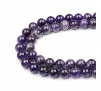 MJDCB 12mm 30 piezas Cuentas de Piedra Amatista Bicolor Redondas Sueltas Piedras Semipreciosas Naturales para Hacer Joyas Pulseras Collares