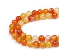 MJDCB 12mm 30 piezas Cuentas de Piedra Cornalina Rojo Redondas Sueltas Piedras Semipreciosas Naturales para Hacer Joyas Pulseras Collares