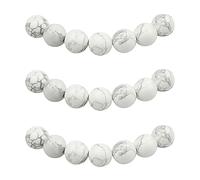MJDCB 12mm 30 piezas Cuentas de Piedra Howlita Blanco Redondas Sueltas Piedras Semipreciosas Naturales para Hacer Joyas Pulseras Collares