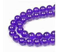 MJDCB 12mm 30 piezas Cuentas de Piedra Jade Púrpura Redondas Sueltas Piedras Semipreciosas para Hacer Joyas Pulseras Collares