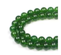 MJDCB 12mm 30 piezas Cuentas de Piedra Jade Verde Oliva Redondas Sueltas Piedras Semipreciosas para Hacer Joyas Pulseras Collares