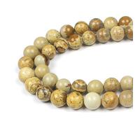MJDCB 12mm 30 piezas Cuentas de Piedra Jasper Imagen Redondas Sueltas Piedras Semipreciosas Naturales para Hacer Joyas Pulseras Collares