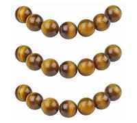 MJDCB 12mm 30 piezas Cuentas de Piedra Ojo de Tigre Amarillo Redondas Sueltas Piedras Semipreciosas Naturales para Hacer Joyas Pulseras Collares