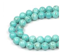 MJDCB 12mm 30 piezas Cuentas de Piedra Turquesa Redondas Sueltas Piedras Semipreciosas para Hacer Joyas Pulseras Collares