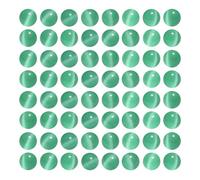 MJDCB 60 piezass Cuentas de Ojo de Gato Azul Verde 6mm Abalorio de Cristal Redondas Sueltas para Hacer Joyería Pulsera Collar Pendientes Bisutería Accesorios