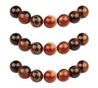 MJDCB 6mm 60 piezas Cuentas de Piedra Ágata Rayada Roja Marrón Redondas Sueltas Piedras Semipreciosas Naturales para Hacer Joyas Pulseras Collares