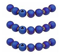 MJDCB 6mm 60 piezas Cuentas de Piedra Geoda Ágata Azul Redondas Sueltas Piedras Semipreciosas Naturales para Hacer Joyas Pulseras Collares