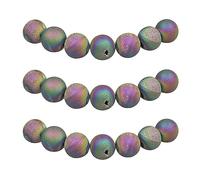 MJDCB 6mm 60 piezas Cuentas de Piedra Geoda Ágata Multicolore Redondas Sueltas Piedras Semipreciosas Naturales para Hacer Joyas Pulseras Collares