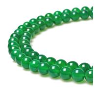 MJDCB 7A Cuentas sueltas de piedra redonda de ?gata verde natural para collar Brac