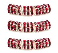 MJDCB 8mm 100 Cuentas Espaciadoras Centelleo Cristal bolitas para Hacer Pulseras Collar de Accesorios de Joyería (Rojo)