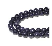 MJDCB 8mm 43 piezas Cuentas de Piedra Arenisca Azul Redondas Sueltas Piedras Semipreciosas Naturales para Hacer Joyas Pulseras Collares