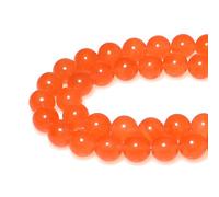 MJDCB 8mm 43 piezas Cuentas de Piedra Jade Naranja Redondas Sueltas Piedras Semipreciosas para Hacer Joyas Pulseras Collares