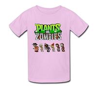 Mjensen Retro Plants Vs. Zombies - Camisetas para niños, talla M, color rosa
