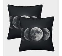 MJFCoin Luna Fundas Cojines Antialérgicas 2 Piezas Moonlightos Funda De Almohada Poliéster Cuadradas Un Detalle Romántico para La Persona Que Amas 50x50cm