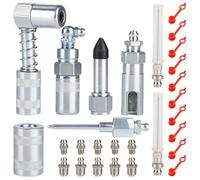 MJFENDAI 28 adaptadores de prensa de engrasado, accesorio para pistola de engrasado, juego de accesorios para boquilla para engrasadora, accesorio de lubricante (7 tipos)