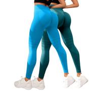 MJGkhiy 2 Pack Mujer Leggings de Compresión 3D para Anti Masa Grasa Deportivos Push Up Leggins Anticelulitis Fitness Pantalones Gimnasio Adelgazantes Cintura Alta Elásticos Pilates Yoga Pants, Verde y