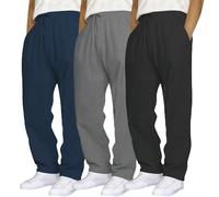 MJGkhiy 3 Pack Pantalones De Deporte Hombre Largos Algodon Pantalon Chandal con Cordón Talla Grande Otoño Invierno Running Joggers Cómodo Pantalón Deportivo Cintura Elástica con Bolsillos Originales