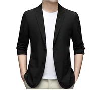 MJGkhiy Blazer Casual Hombre Slim Fit Talla Grande Monopecho Chaqueta de Vestido Boda Tuxedo Chaquetas de Esmoquin Slim Fit Wedding Chic Blazers Trabajo Formal Suit Jacket Business Fiesta, Negro ,